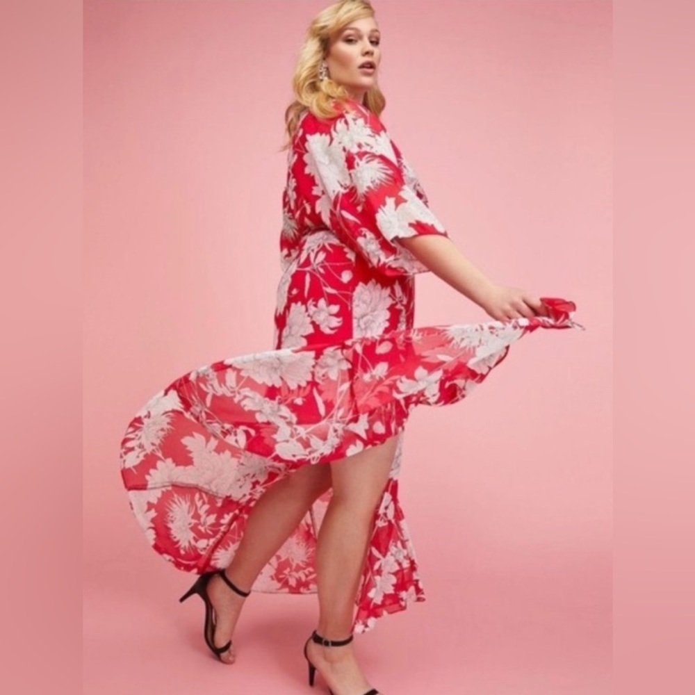 Lane Bryant Red “Hawaiian” style maxi dress - Picture 2 of 7